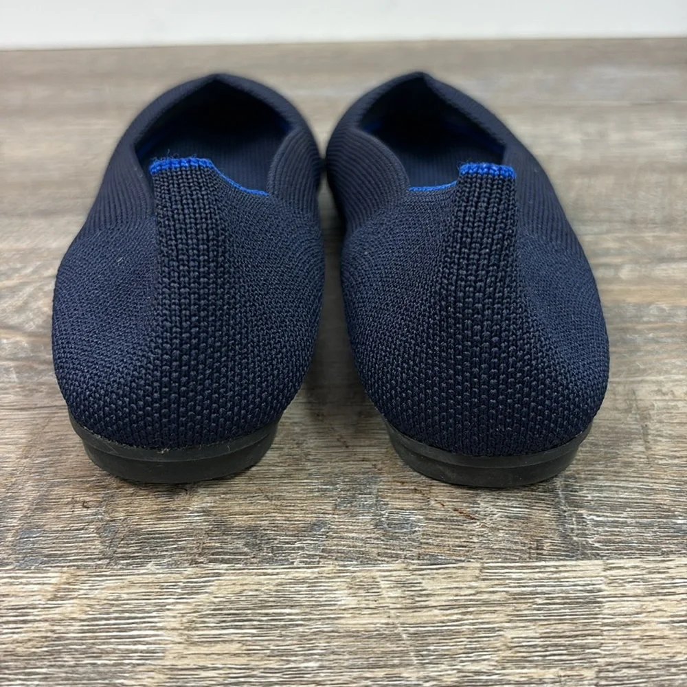 Rothy’s The Flat Navy Blue Knit Pointed Toe Flats Women’s US 6 Washable